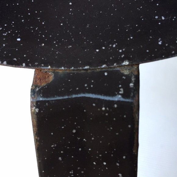 Black Speckled Enamelware Metal Dinner Plates & Frying Pan Skillet Camp Hike Set - Picture 9 of 12